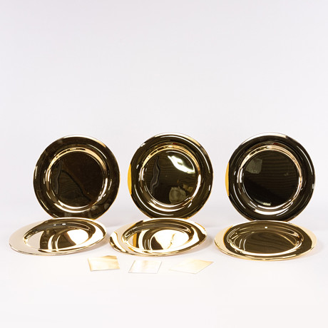 TRAYS, 2 pcs. gilded with 24K gold, Scandia Gold. Silver & Metals