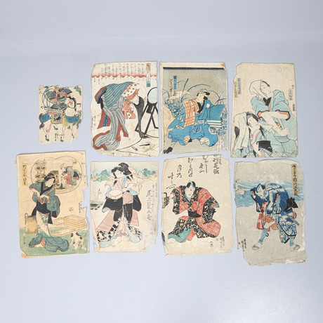 ÅKE HOLM. colored woodcuts, 9 pcs., signed. Art - Engravings