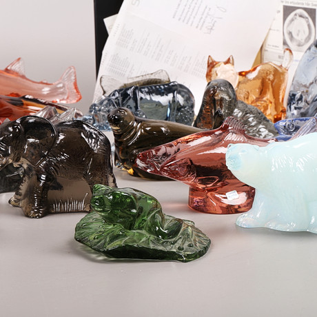kosta boda　作家Paul hoff PAUL HOFF. Figures, 14 pieces, for WWF, Kosta Boda & Svenskt Glas