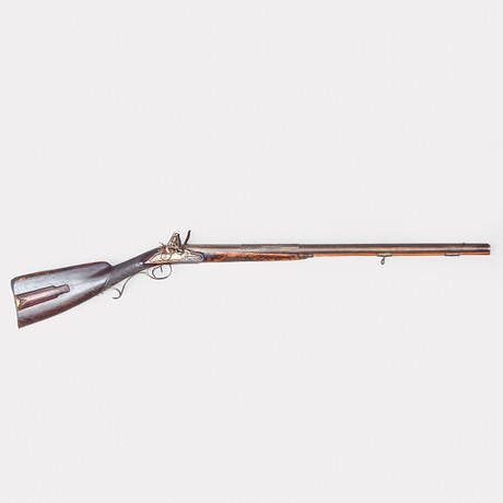 FLINTLÅSGEVÄR. Sk. dubbelstudsare, Sverige, 1700-tal. på auktion hos Uppsala Auktionskammare
