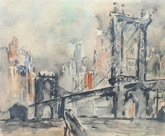 BERNARD BUFFET. Ltographic print, New York skyline. Art