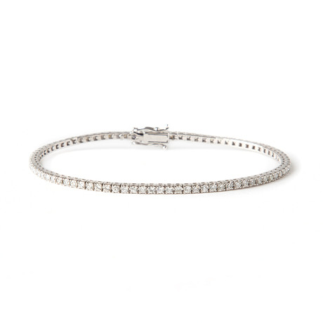 ARMBAND, "tennisarmband", 18K vitguld med briljantslipade diamanter, totalt ca 3.50 ct.