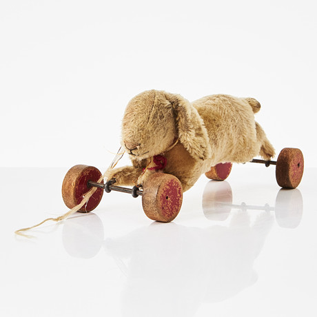 Steiff, horse on wheels, Club Edition in original packaging