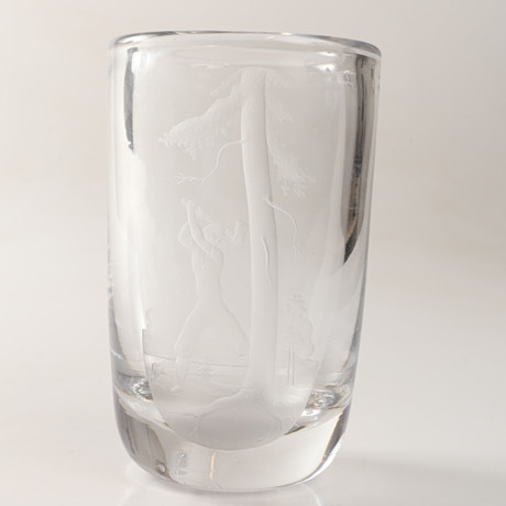 ERIKA LAGERBIELKE. Signed Orrefors art glass vase 