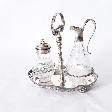 ジャネット デルファイトブルー メジャリング 4cup set 1930's JUG, metal, Jordan Sheffield Collection. Silver & Metals - Other