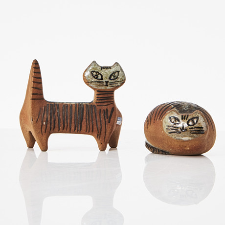 FIGURINES, a couple, cats, porcelain, imari, Yi Qian Tang, China