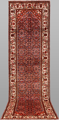 ORIENTMATTA, Hosseinabad, handknuten, gallerimodell, ca 418x120 cm. på auktion hos Skandia Auktion