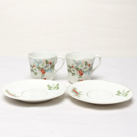 COFFEE CUPS, 5 pieces, flintware, "Willow", Old Gustavsberg, 1940s/50s.  Ceramics & Porcelain - European - Auctionet