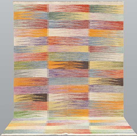 ORIENTMATTA, kelim, handvävd, modern design, ca 301 x 199 cm. på auktion hos Skandia Auktion