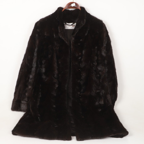 JIL SANDER. Mink coat with muff and fur hat, Gr. 38-40, 20th/21st