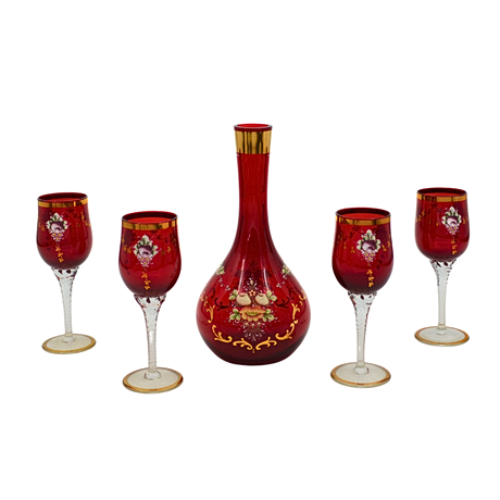 ZEITLOS ITALIENISCH: VINTAGE MURANO GLASSCHALE - RUBINROT/GELB SCHIMMERND IN PERFEKTION. Glasobjekte - Glaskunst
