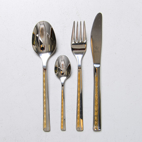 CUTLERY SET, 72 pieces, stainless steel with gilt decoration