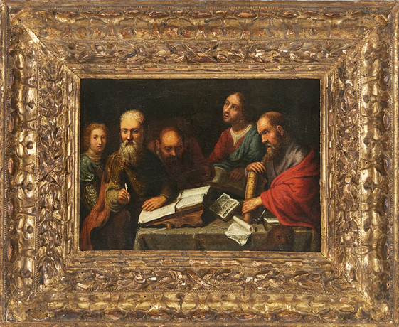 GOVAERT FLINCK (Holland 1615-1660). Hans efterföljare. De fyra evangelisterna. på auktion hos Stockholms Auktionsverk Magasin 5