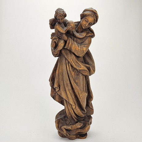 ATTRIBUTED TO CONRAD MORODER, SÜDTIROL. Madonna and Child Carved