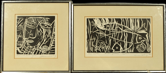 ÅKE HOLM. Lithographs, numbered, 9 pieces, signed Å Holm. Art
