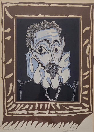 PABLO PICASSO. Man med krage. Variation efter El Greco, 1962.