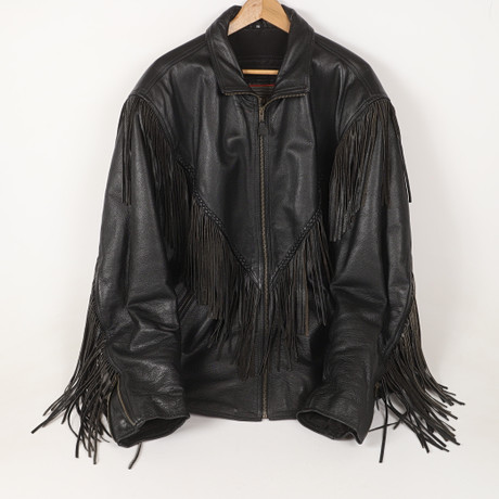 JACKET, black leather, PCP Frei, 2000s. Vintage & Designer Fashion