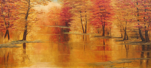 JOAQUÍN TORRENTS LLADÓ. Lake landscape. Art - Paintings - Auctionet