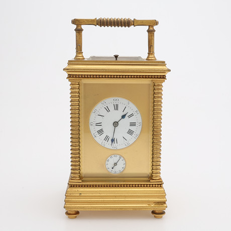 MATTHEW NORMAN. Table clock/travel clock, brass, model 