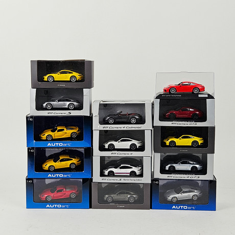 MODELLBILAR, 14 st, skala 1:43, Porsche.