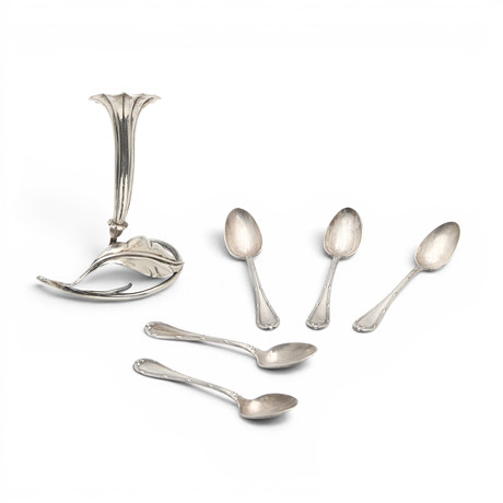 DAVID ANDERSEN NORWAY TEA SPOONS STERLING/ENAMEL 925S. Silver