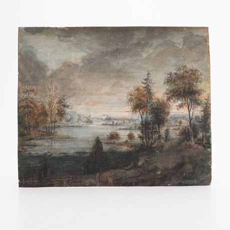ELIAS MARTIN. AKVARELL PÅ PAPPER, FORSMARKS HERRGÅRD, OSIGNERAD, O. 1795. på auktion hos Crafoord Auktioner Lund