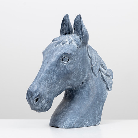 ÅKE HOLM. Horse head and human face, lithography, signed Å Holm