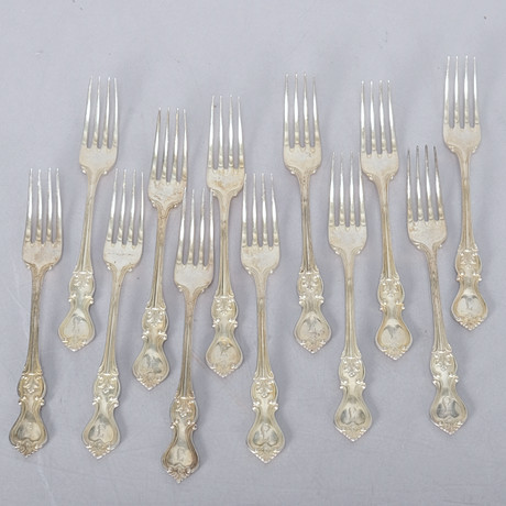 FÖRRÄTTSGAFFLAR. "Olga" Silver, CGH 1941 (12st). på auktion hos Norrlands Auktionsverk