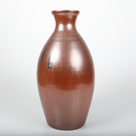 SVEN HOFVERBERG. Vase af stentøj, signeret SH. Keramik & porcelæn