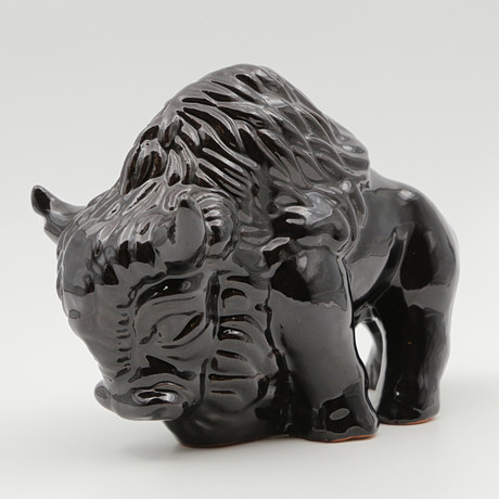 GÖRAN ANDERSSON. FIGURIN, stor bisonoxe, Upsala-Ekeby, 1900-talets