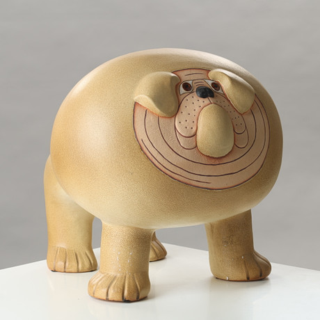 LISA LARSON. Figurine, stoneware, “Bulldog”, Gustavsberg. Ceramics