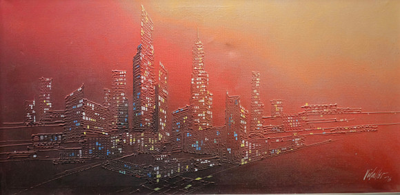 BERNARD BUFFET. Ltographic print, New York skyline. Art