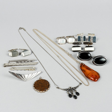 DAVID ANDERSEN. A pair of “Saga” sterling silver cufflinks, Norway