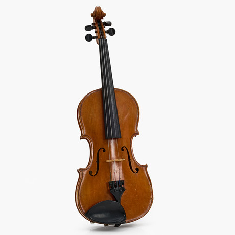 VIOLIN med STRÅKE (2 delar). Tysk Stradivarius-kopia (inändigt etikettmärkt), stråke märkt