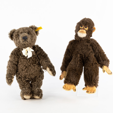 STEIFF, nalle och apa. på auktion hos Karljohan Auktioner