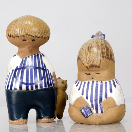 LISA LARSON. Figurines, 2 cats, Gustavsberg. Ceramics & Porcelain