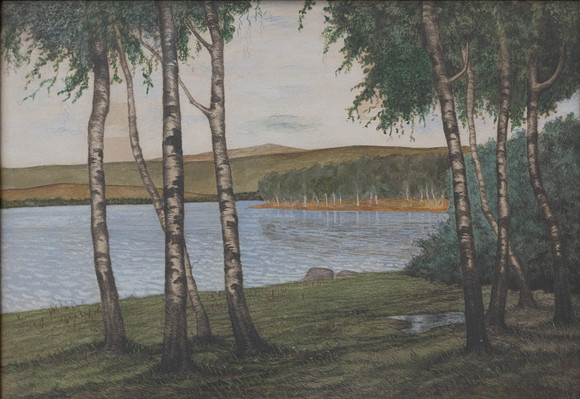 JOAQUÍN TORRENTS LLADÓ. Lake landscape. Art - Paintings - Auctionet