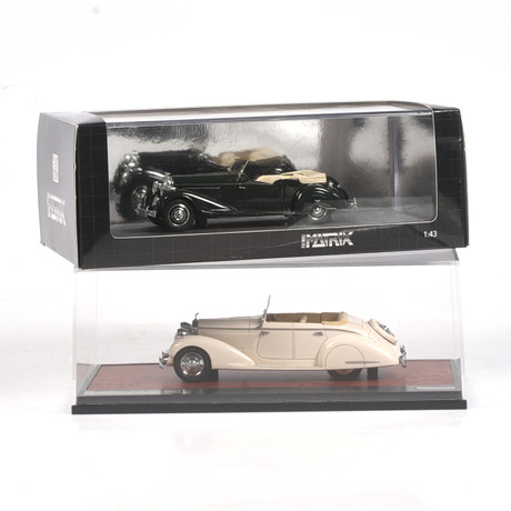 MODELLBILAR, 2 st, metall/resin. Bl.a. Vanden Plas Tourer/Bentley 4 1/4 Liter Chassis, Mat