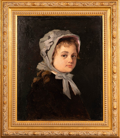 ANNA NORDGREN. TILLSKRIVEN. Olja på duk, porträtt, Signerad a tergo, daterad 1878. på auktion hos Norrlands Auktionsverk