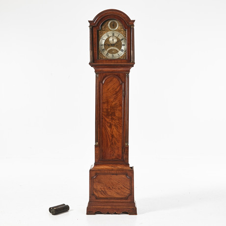 A patinated metal table clock with enamelled dial, Ansonia Clock