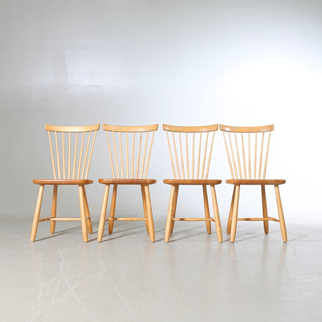CARL MALMSTEN. A set of four “Little Åland” chairs, birch, Stolab