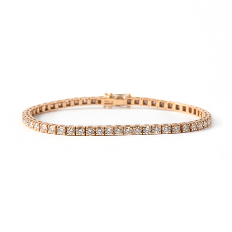 ARMBAND, sk tennisarmband, 18K roséguld med briljantslipade diamanter, totalt ca 5.35 ct.