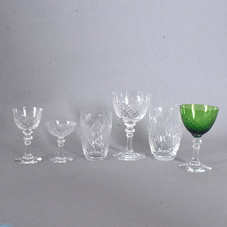 GLASS 2 pcs “neck glass” Holmegaard, Denmark. Glass - Utility