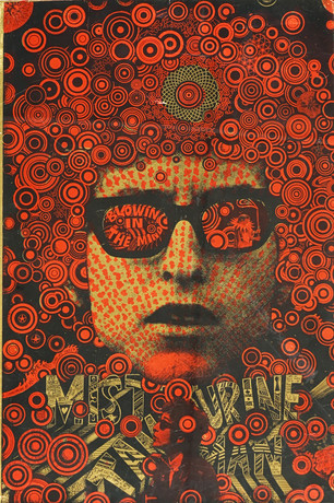 MARTIN SHARP. "Mr. Tambourine Man", Bob Dylan, serigrafi, 1967.