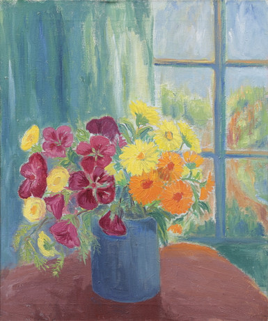 PIERRE SOREL. Flower still life, oil on canvas, signed. Art