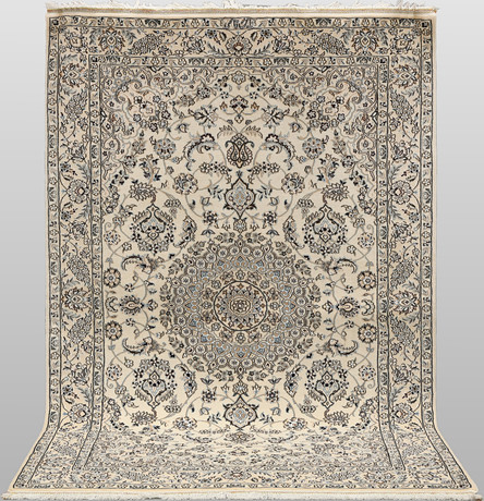 ORIENTMATTA, Nain, handknuten, part silk, s.k 9 LAA ca 500.000 knutar/kvm, ca 210 x 130 cm. på auktion hos Skandia Auktion