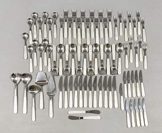 CUTLERY SET, 72 pieces, stainless steel with gilt decoration