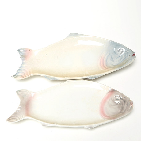 STIG LINDBERG. Fish dish, 2 pcs, stoneware, 