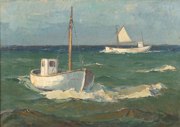 SIGURD KIELLAND-BRANDT (1886-1964). Marint motiv, olja på duk, signerad. på auktion hos Garpenhus Auktioner