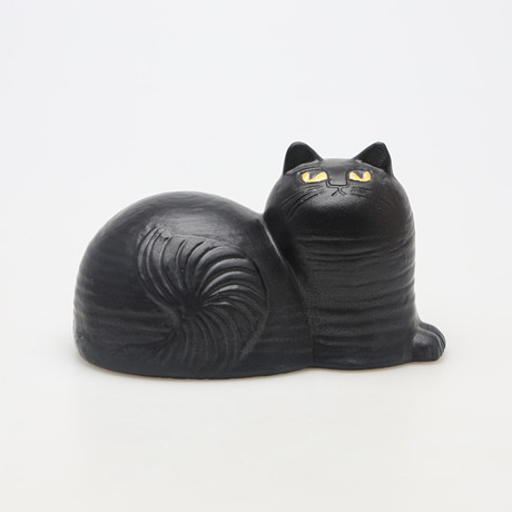 LISA LARSON. FIGURIN, stengods, katt, "Maj", Gustavsberg. på auktion hos Borås Auktionshall